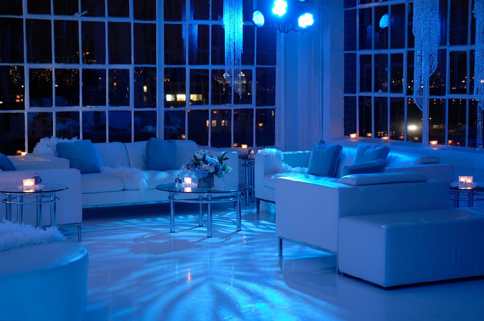 Night Club Blue Lounge Area Horizontal